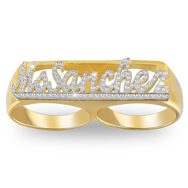 DIY custom hot sale name ring love diamond 925 sterling silver jewelry personalized gift