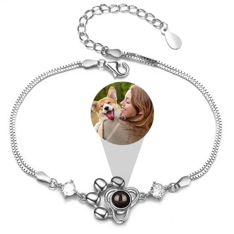 925 sterling silver 100 languages I love you bracelet custom projection I love you