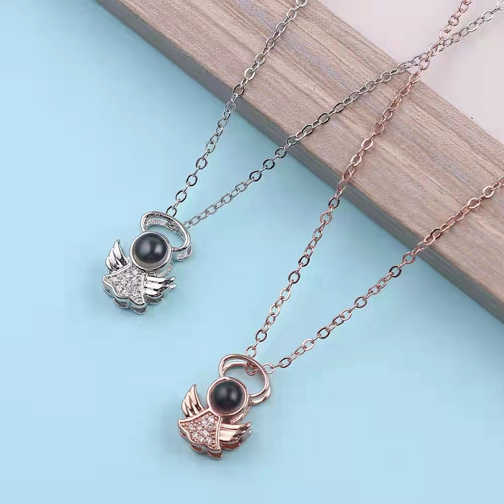 100 Languages "I Love You" Projection Necklace – Romantic Gift for Her.