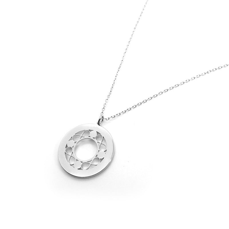 Jewelry Classic S925 Silver Infinity Circle Engraved Gemstone Necklace - Perfect Holiday Gift.