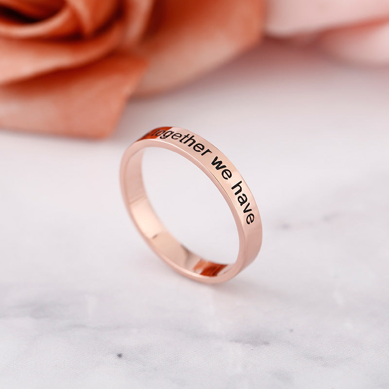 Hot-selling S925 silver lettering smear ring fashionable simple personalized ring