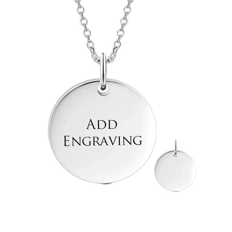 Jewelry | Popular Round Disc Engraved Minimalist Necklace | Personalized Sterling Silver Accessory