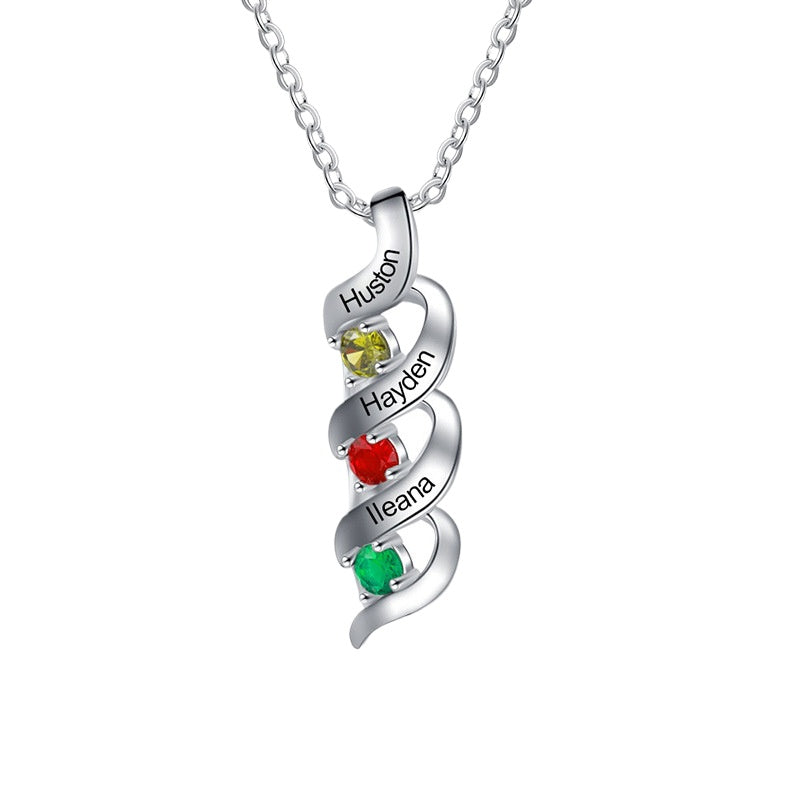 Jewelry: Classic D925 Gold-Plated Necklace for Women with 1-6 Custom Names and Birthstones