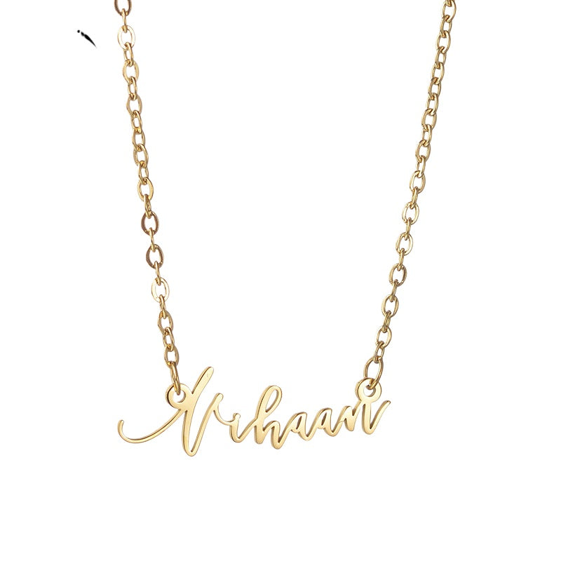 Jewelry Stainless Steel Letter Necklace Bracelet Personalized DIY English Name Trendy Clavicle Chain Set