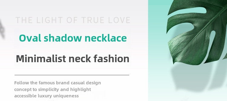 Fashion, new product oval character shadow engraved necklace pendant collarbone silver jewelry