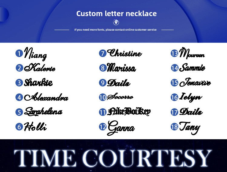 Trendy personalized letter necklaces with custom English name pendants. High-quality silver jewelry available for wholesale.