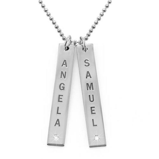 Personalized custom lettering letter couple necklace rectangular trendy men, Japanese and Korean literary women's simple pendant