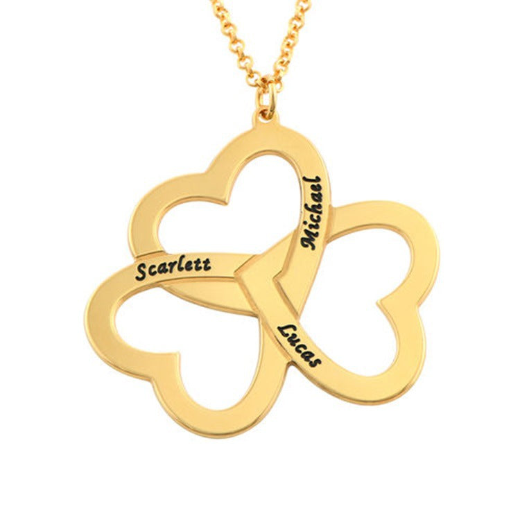 Korean-style silver heart pendant necklace for women, customizable for birthdays or Valentine's Day gifts.