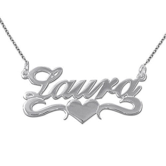 Customized 925 Silver Name Necklace - Perfect Valentine's Day or Birthday Gift for Girlfriend. A romantic and meaningful present for any special occasion.