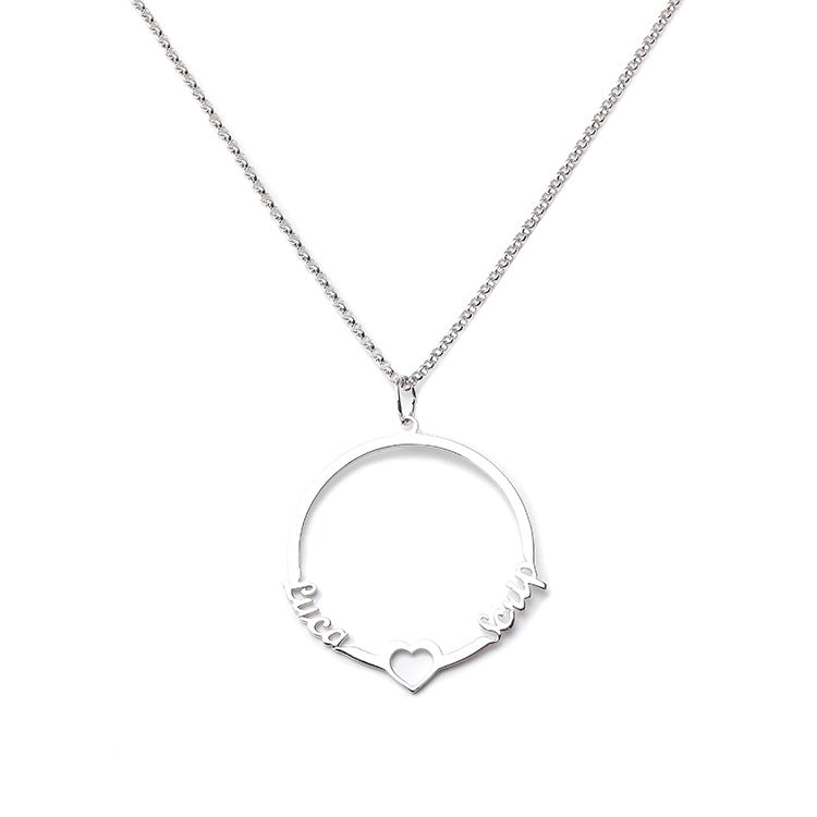 Personalized English name necklace pendant in silver. Stylish, custom design perfect for wholesale orders. Ideal for fashion lovers.