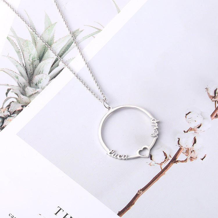 Personalized English name necklace pendant in silver. Stylish, custom design perfect for wholesale orders. Ideal for fashion lovers.