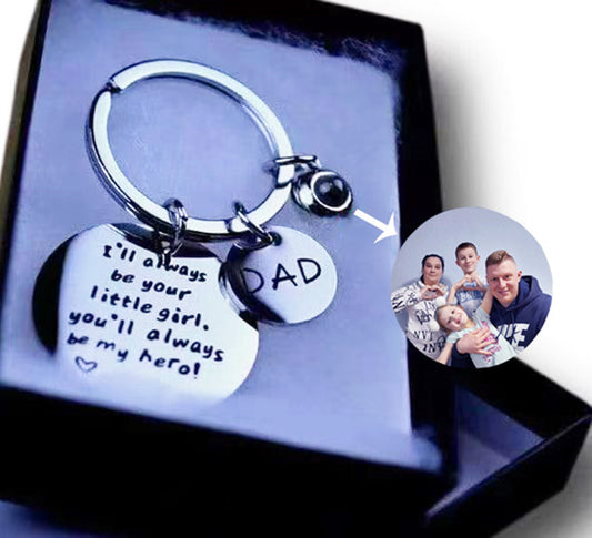 Dad Keychain: "I'll Always Be Your Little Girl" – Perfect Father’s Day Gift.